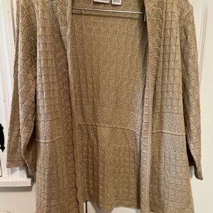 Kim Rogers Tan Textured Knit Cardigan